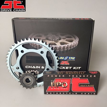 ZİNCİR DİŞLİ SETİ HONDA CBF 150 (150 cc)  (2004-2017) / HONDA / CBF 150 / 150cc / ZİNCİR: JT-428ORING (Gold)-126/ ÖN DİŞLİ: JT (15T) ARKA DİŞLİ: ORİJİNAL (T) / 2004-2005-2006-2007-2008-2009-2010-2011-2012-2013-2014-2015-2016-2017