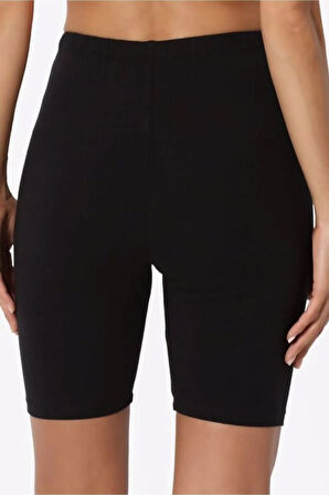 Kadın Siyah Diz Üstü Tayt