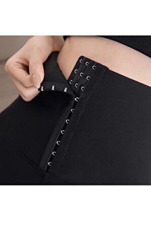 Yüksek Bel Sıkılaştırıcı Ağraflı Korse Tayt 3 Kademeli Korse Tayt