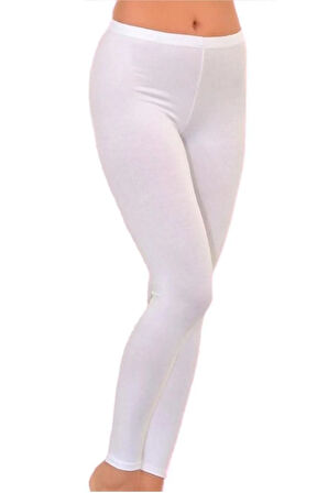 Kadın Düz Desensiz Uzun Kadın Yüksek Bel Penye Tayt Pantolon