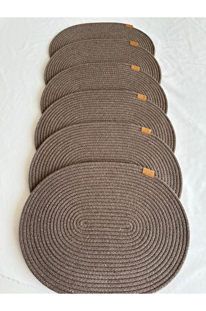 Jüt Amerikan Servis Sofra Altlığı, Masa Dekoru Supla Oval Sepya 30x40 6lı