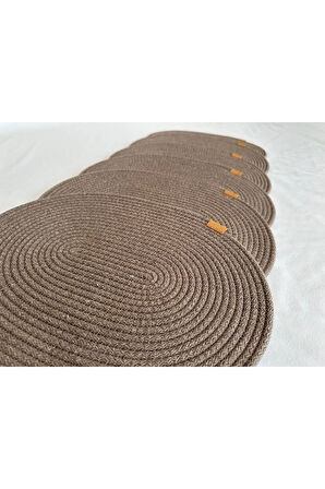 Jüt Amerikan Servis Sofra Altlığı, Masa Dekoru Supla Oval Sepya 30x40 6lı