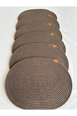 Jüt Amerikan Servis Sofra Altlığı, Masa Dekoru Supla Oval Sepya 30x40 6lı