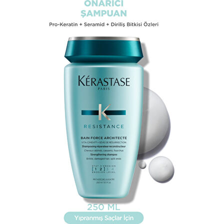 Resistance Bain Force Architecte Zayıf Ve Yıpranmış Saçlar Için Onarıcı Şampuan 250 ml 250 ml