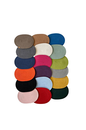 Jüt Amerikan Servis Sofra Altlığı, Masa Dekoru Supla Oval Mavi 30x40 6lı