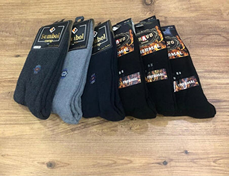 12 Li Royam İzlen Erkek Kışlık Kalın Havlu Çorap 40 - 45 No