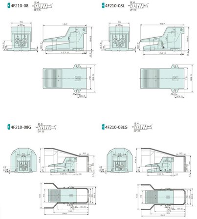 Jelpc 1/4-5/2 Pedal-Yay Kilitli Valf 4F210-08L