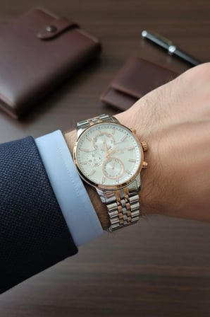 JG POLO Çelik Bilezik Rose/ Metalik Erkek Kol Saati + Bileklik Hediyeli
