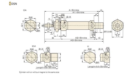 Jelpc 32x25 DSN Pnömatik Piston