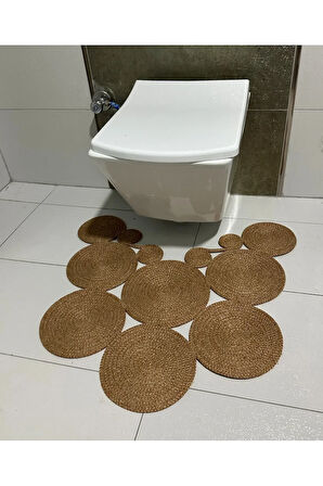 Jüt Klozet Önü Paspas Kahverengi