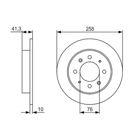 FREN DİSK TAKIM KİA CERATO 04-10/ HYUNDAİ ELANTRA 01-07 ARKA DÜZ 258-4  /0986479S57
