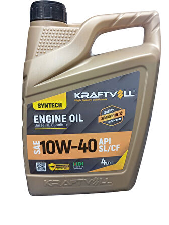 MOTOR YAĞI KRAFTVOLL 10W40 YARI SENTETİK 4LT BENZİN-DİZEL /17011014