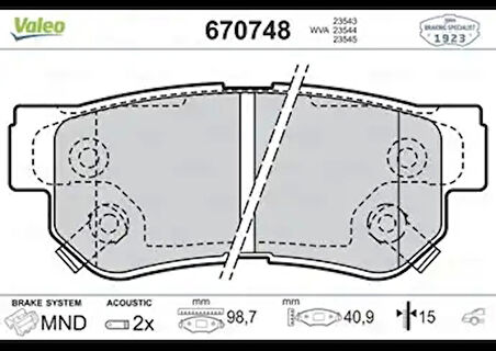 FREN BALATASI ARKA TAKIM HYUNDAİ ELANTRA 06-10 /SANTAFE 01-06/ TUCSON 04-08