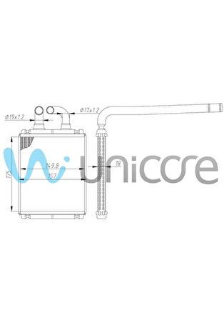 KALORİFER RADYATÖR KİA PİCANTO 1.0 1.1 CRDİ 04-10/BRAZING MT-AT 175X152 MM /97138-07000