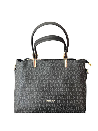 Just Polo JP2120  Kadın Monogram Baskılı  El ve Omuz Çantası OZT2120