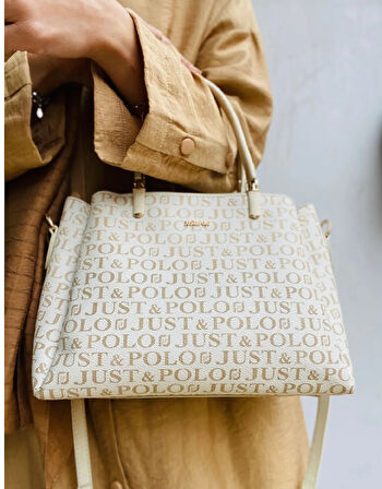 Just Polo JP2120  Kadın Monogram Baskılı  El ve Omuz Çantası OZT2120