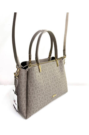 Just Polo JP2120  Kadın Monogram Baskılı  El ve Omuz Çantası OZT2120