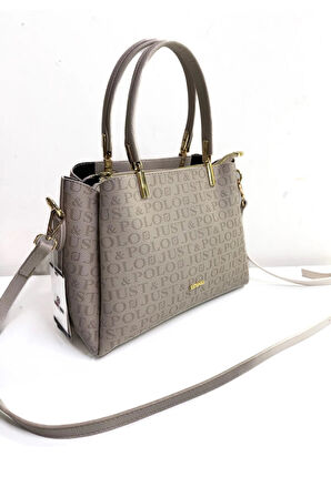 Just Polo JP2120  Kadın Monogram Baskılı  El ve Omuz Çantası OZT2120
