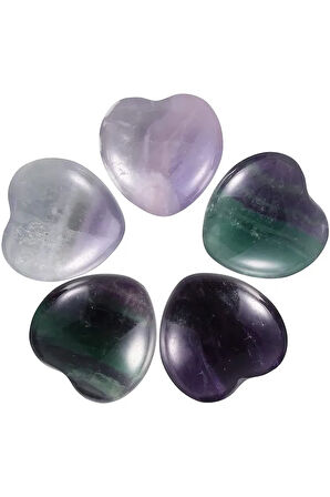 Sertifikalı Kalp Model Gerçek Florit Taşı Kolye