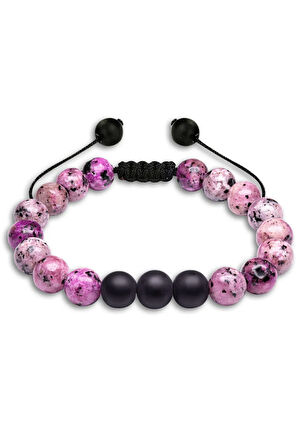 Sertifikalı Gerçek Pembe Renk Kuvars Taşı Çift Doğal Taş Bileklik Seti
