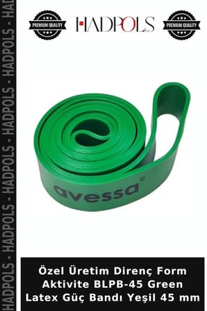Özel Üretim Direnç Form Aktivite BLPB-45 Green Latex Güç Bandı Yeşil 45 mm
