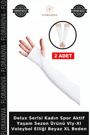 Delux Serisi Kadın Spor Aktif Yaşam Sezon Ürünü Vly-Xl Voleybol Elliği Beyaz XL Beden