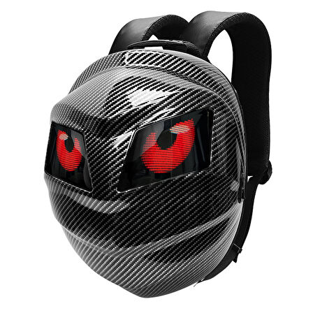 Led Gözlü Motorcu Çantası Karbon Kaplumbağa