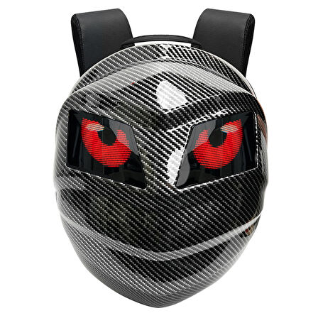 Led Gözlü Motorcu Çantası Karbon Kaplumbağa