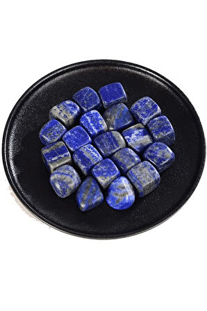 Sertifikalı Tamburlanmış Küp Doğal Lapis Lazuli Taşı Kütle Parça