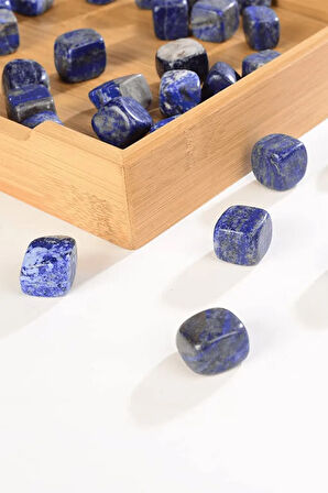 Sertifikalı Tamburlanmış Küp Doğal Lapis Lazuli Taşı Kütle Parça