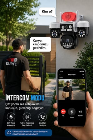 3 Kameralı WİFİ Adaptörlü 12MP Hareket Algılamalı Gece Görüşlü Güvenlik Kamerası