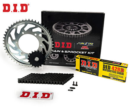 ZİNCİR DİŞLİ SETİ YAMAHA MT-125 (125 cc)  (2015-2020) / YAMAHA / MT-125 / 125cc / ZİNCİR: DID-428D (Çelik)-132 / ÖN DİŞLİ: JT (14T)  / ARKA DİŞLİ: SUNSTAR (48T) / 2015-2016-2017-2018-2019-2020