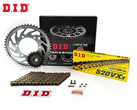 ZİNCİR DİŞLİ SETİ YAMAHA XJ6 / DIVERSION F (600 cc)  (2009-2015) / YAMAHA / XJ6 / DIVERSION F / 600cc / ZİNCİR: DID-520VX3 (Gold)-118 / ÖN DİŞLİ: JT (16T)  / ARKA DİŞLİ: SUNSTAR (46T) / 2009-2010-2011-2012-2013-2014-2015