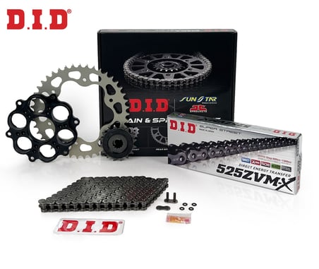 ZİNCİR DİŞLİ SETİ DUCATI HYPERMOTARD EVO SP (1100 cc)  (2010-2012) / DUCATI / HYPERMOTARD EVO SP / 1100cc / ZİNCİR: DID-525ZVM-X (Çelik)-104 / ÖN DİŞLİ: JT (15T)  / ARKA DİŞLİ: SUNSTAR (41T) / 2010-2011-2012