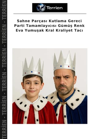 Sahne Parçası Kutlama Gereci Parti Tamamlayıcısı Gümüş Renk Eva Yumuşak Kral Kraliyet Tacı