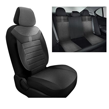 NiCe Shop Chevrolet Lacetti Uyumlu Koltuk Kılıfı Stone Serisi - Siyah