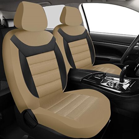 NiCe Shop Ford Fiesta Uyumlu Koltuk Kılıfı Stone Serisi - Bej