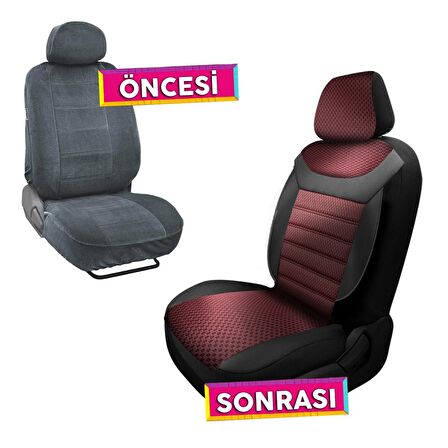 NiCe Shop Volkswagen Bora Uyumlu Koltuk Kılıfı Stone Serisi - Kırmızı