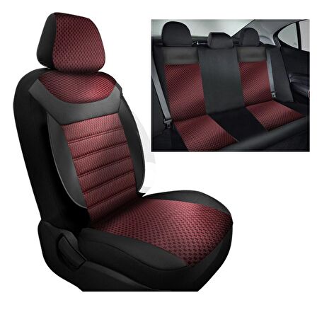 NiCe Shop Fiat Tempra Uyumlu Koltuk Kılıfı Stone Serisi - Kırmızı