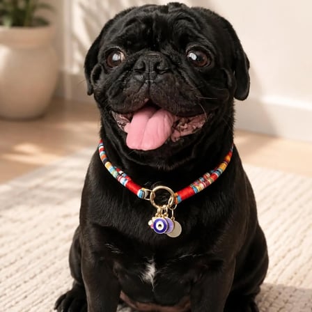 JesSpecial Renkli İp Kedi Köpek Kolyesi Altın Kaplama