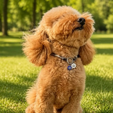JesSpecial Gri İp Kedi Köpek Kolyesi Gümüş Rengi