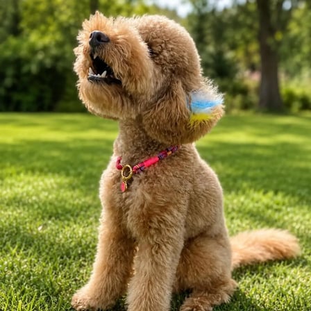 Pembe İp Kedi Köpek Kolyesi Altın Kaplama