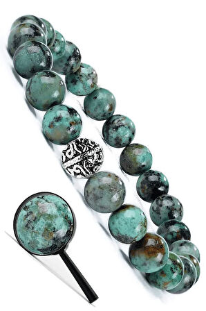 Sertifikalı Doğal Afrika Turkuaz Taşı Bileklik (gümüş Aparatlı)