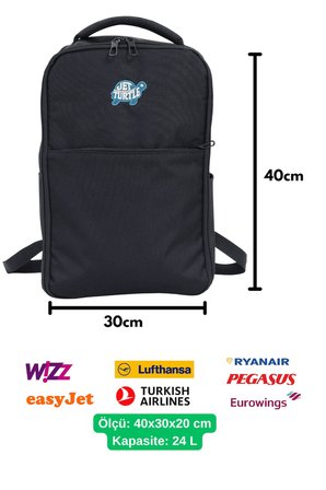 Seyahat Sırt Çantası 40cm 40x25x15 cm Pegasus, Wizz Air, Ryanair, El Valizi Koltuk Altı Valizi