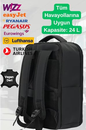 Seyahat Sırt Çantası 40cm 40x25x15 cm Pegasus, Wizz Air, Ryanair, El Valizi Koltuk Altı Valizi