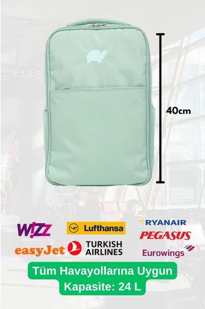 Seyahat Sırt Çantası 40cm 40x25x15 cm Pegasus, Wizz Air, Ryanair, El Valizi Koltuk Altı Valizi