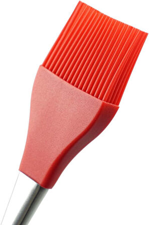 Yumurta Fırçası Mutfak Fırçası Paslanmaz Saplı Sos Fırçası Hamur Fırçası Silikon Kırmızı 31.5 cm