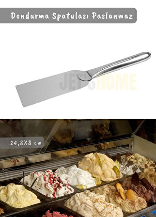 Dondurma Spatulası Paslanmaz Çelik Spatula Dondurma Kazıyıcı No: 2 24,8X8 cm