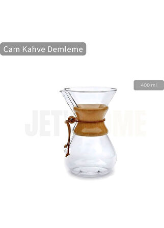 Chemex Cam Kahve Demleme Ahşap Tutacaklı 400 ml