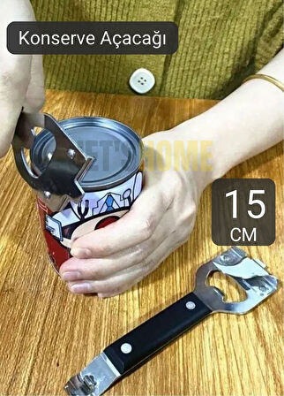 3’lü Ağız Konserve Açacağı Paslanmaz Şişe Açacağı Çelik Açacak 15 cm